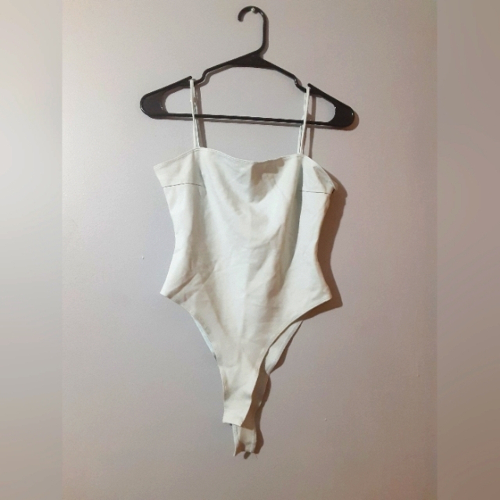 Shinestar Bodysuit Light Blue Women's Size M Adjustable Skinny Straps Active